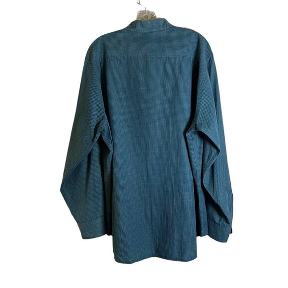 DKNY Men's Blue & Black Plaid Button Down Oxford Shirt Size Extra Large - Picture 7 of 9